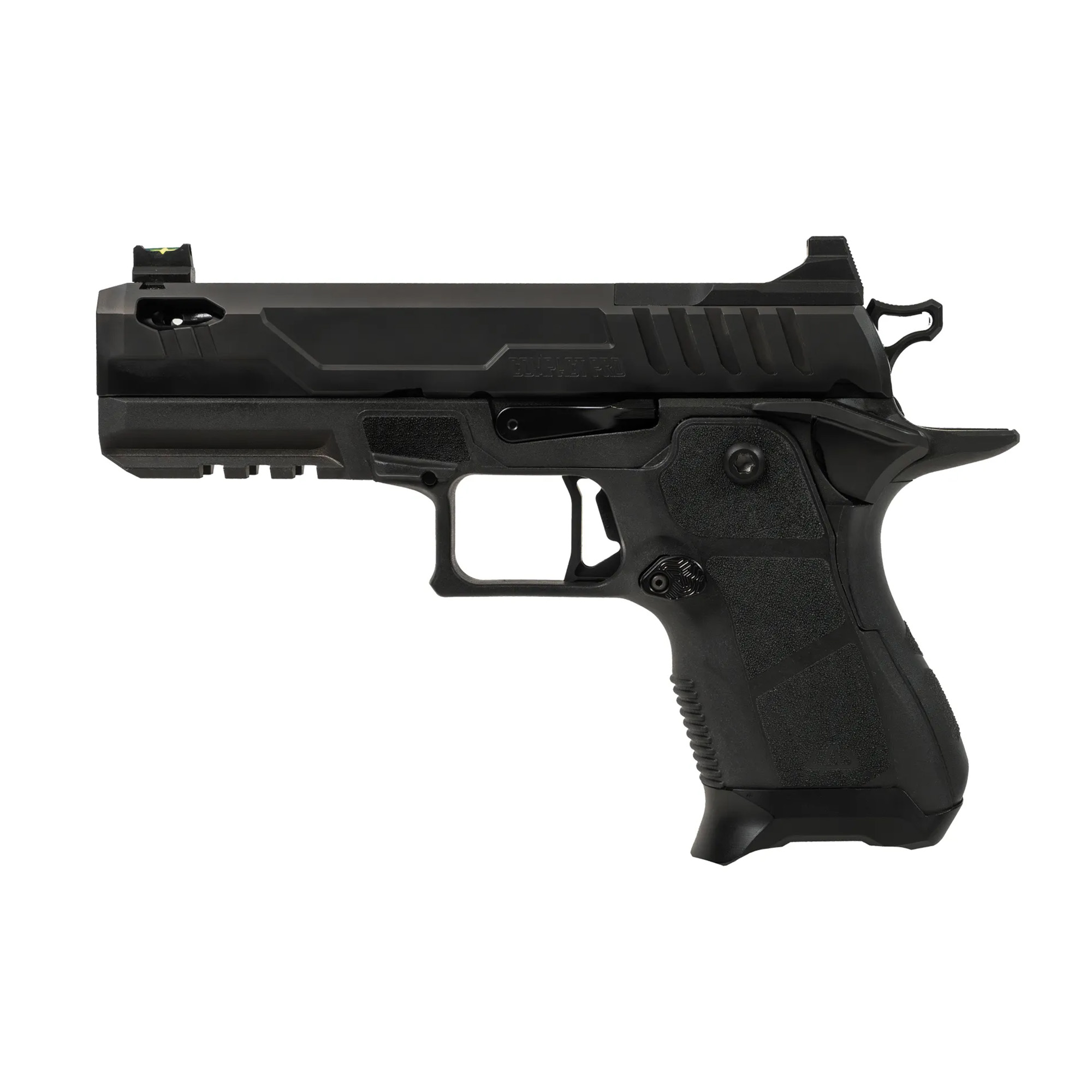 Oa Defense 2311 Pro Compact Frame 9mm Luger 15+1 4.25" Ported Barrel, DLC Black Steel Optic Ready/Serrated Slide, Black Aluminum Frame w/Picatinny Rail, Black Polymer Grip, Ambidextrous