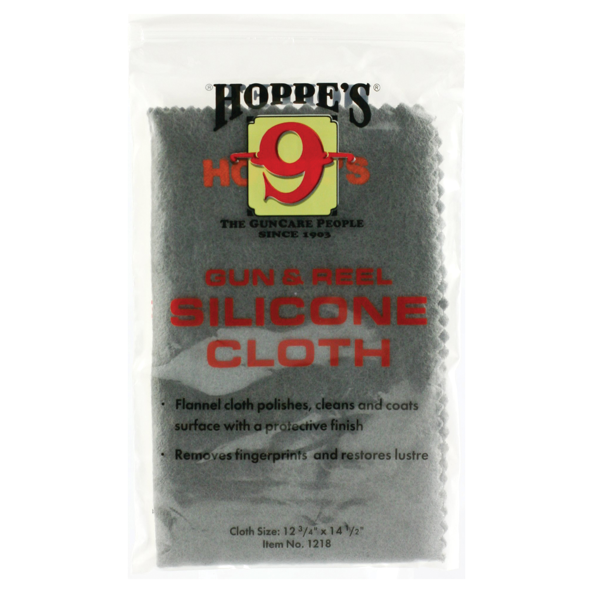 Hoppe's 1218 Silicone Cleaning Cloth Flannel Pretreated with Lubricant 11" x 14" Resealable Bag 10 Per Pack - Hoppe's - 12.75" X 14.5"
