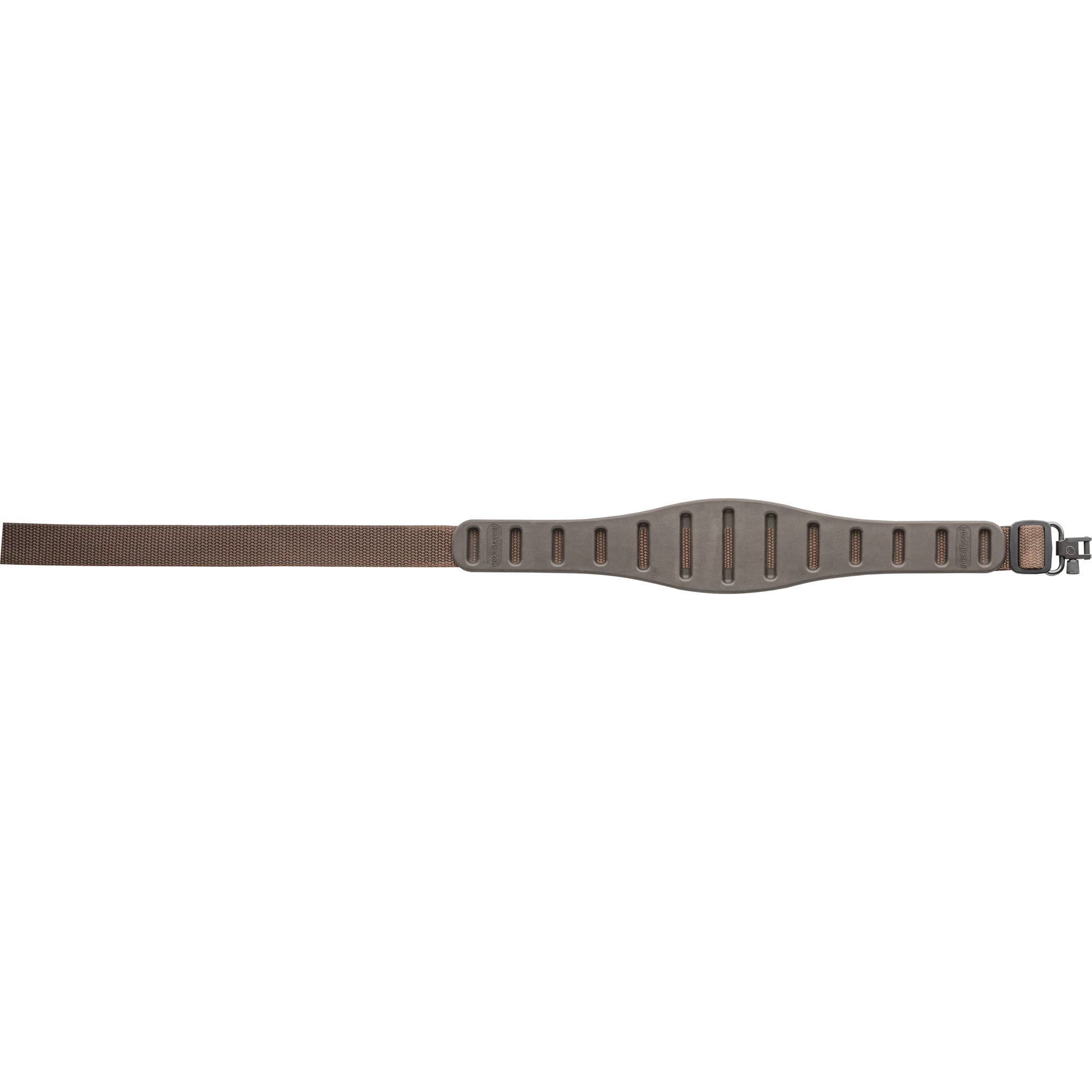 Quake Claw Contour Brown Rifle Sling, Lightweight, Non-Slip, with Hush Stalker II Swivels, Nylon/Thermoplastic Rubber - Quake