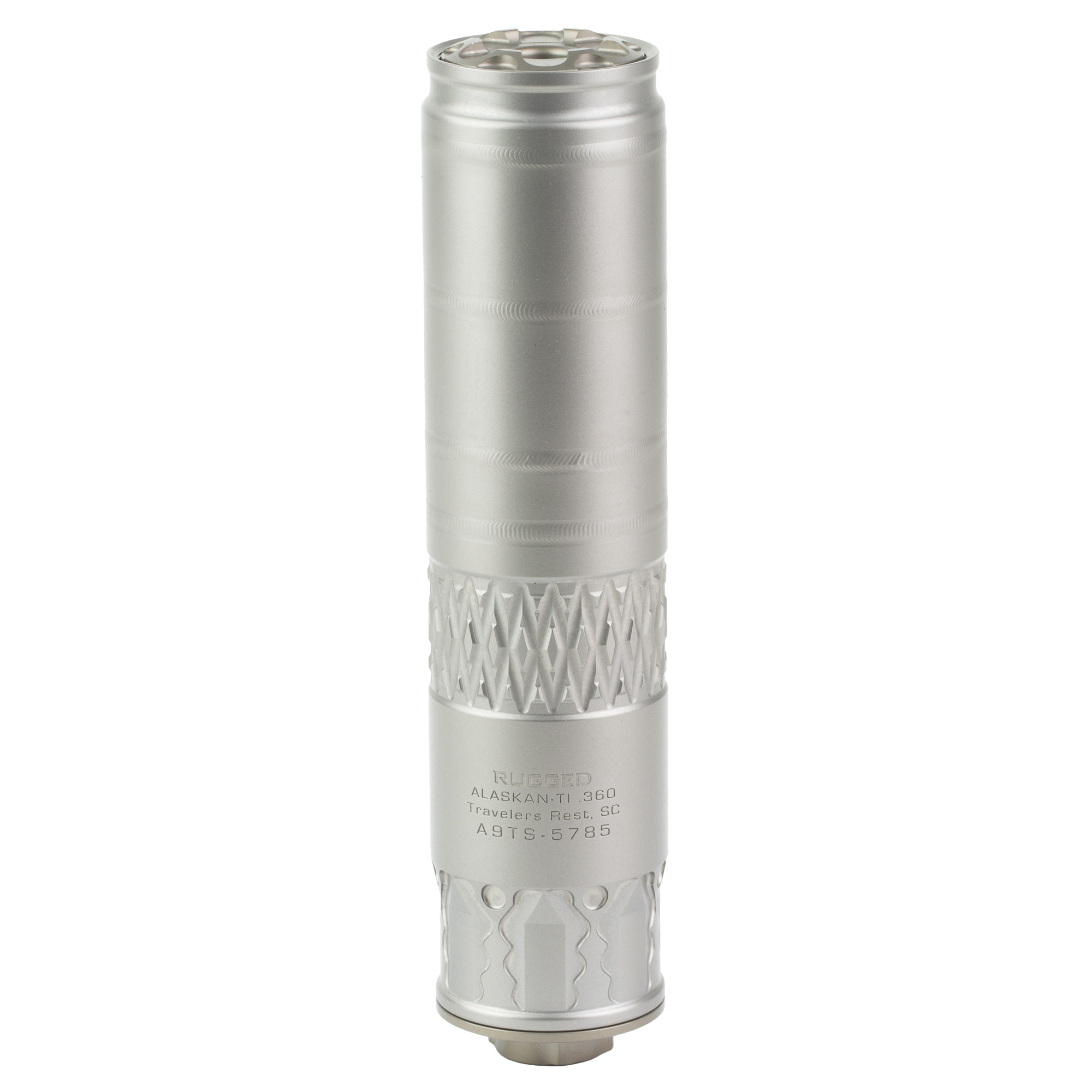 Rugged AK360Ti .338 Lapua 6.6-6.9 In 5/8x24 Bead-Blasted Ti - Rugged Suppressors - 338 Lapua