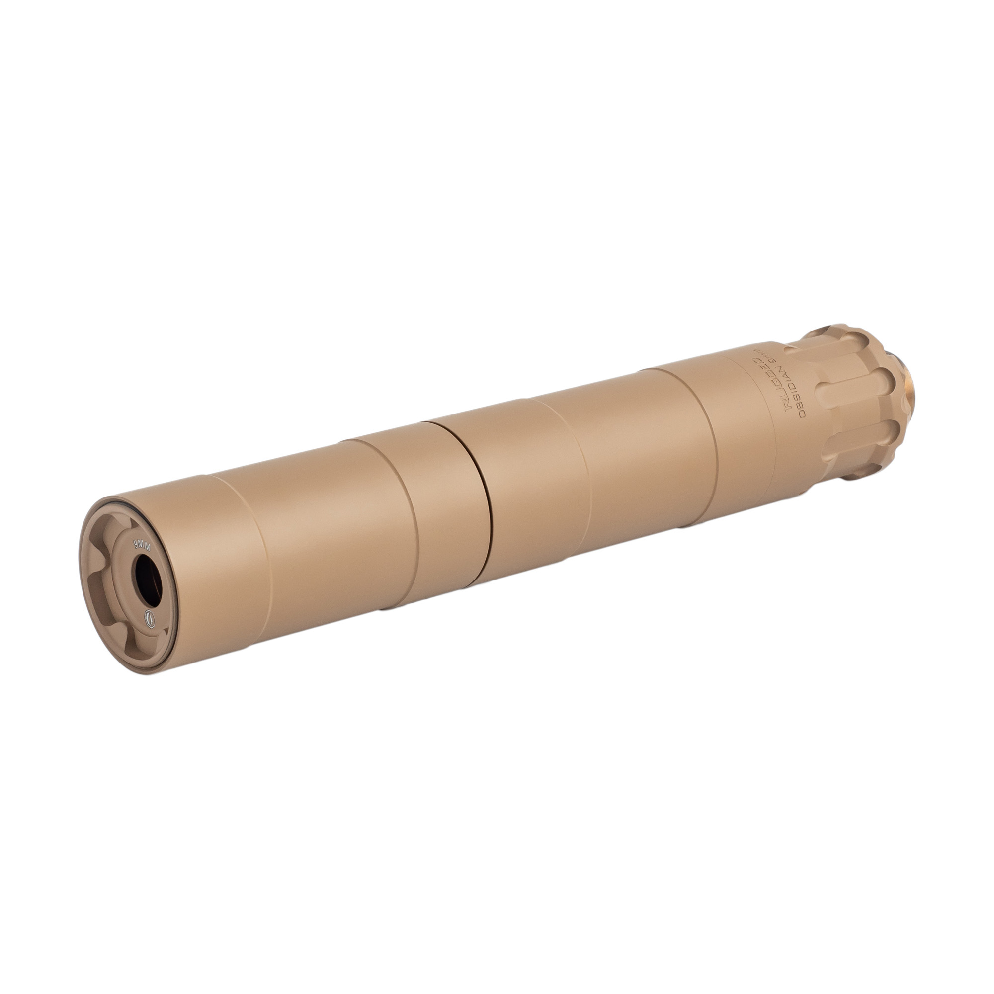 Rugged Obsidian RDI OBSFDE9 9mm Pistol Suppressor FDE 1/2x28 Piston