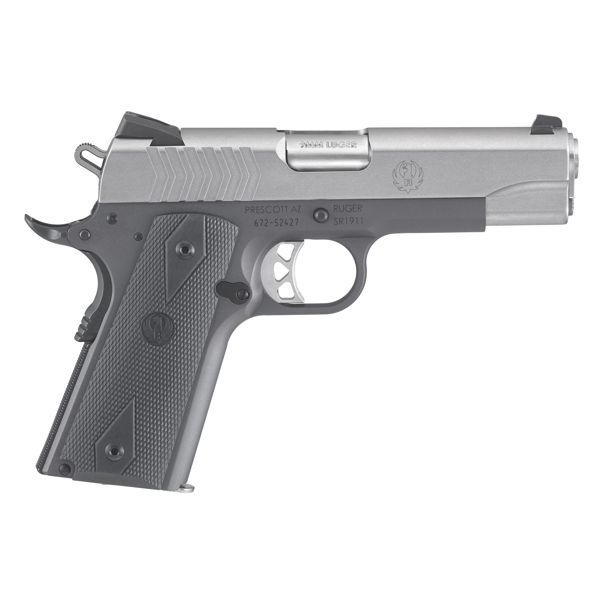 Ruger SR1911 Commander 9mm Luger 4.25 in Stainless Steel 9+1 Capacity