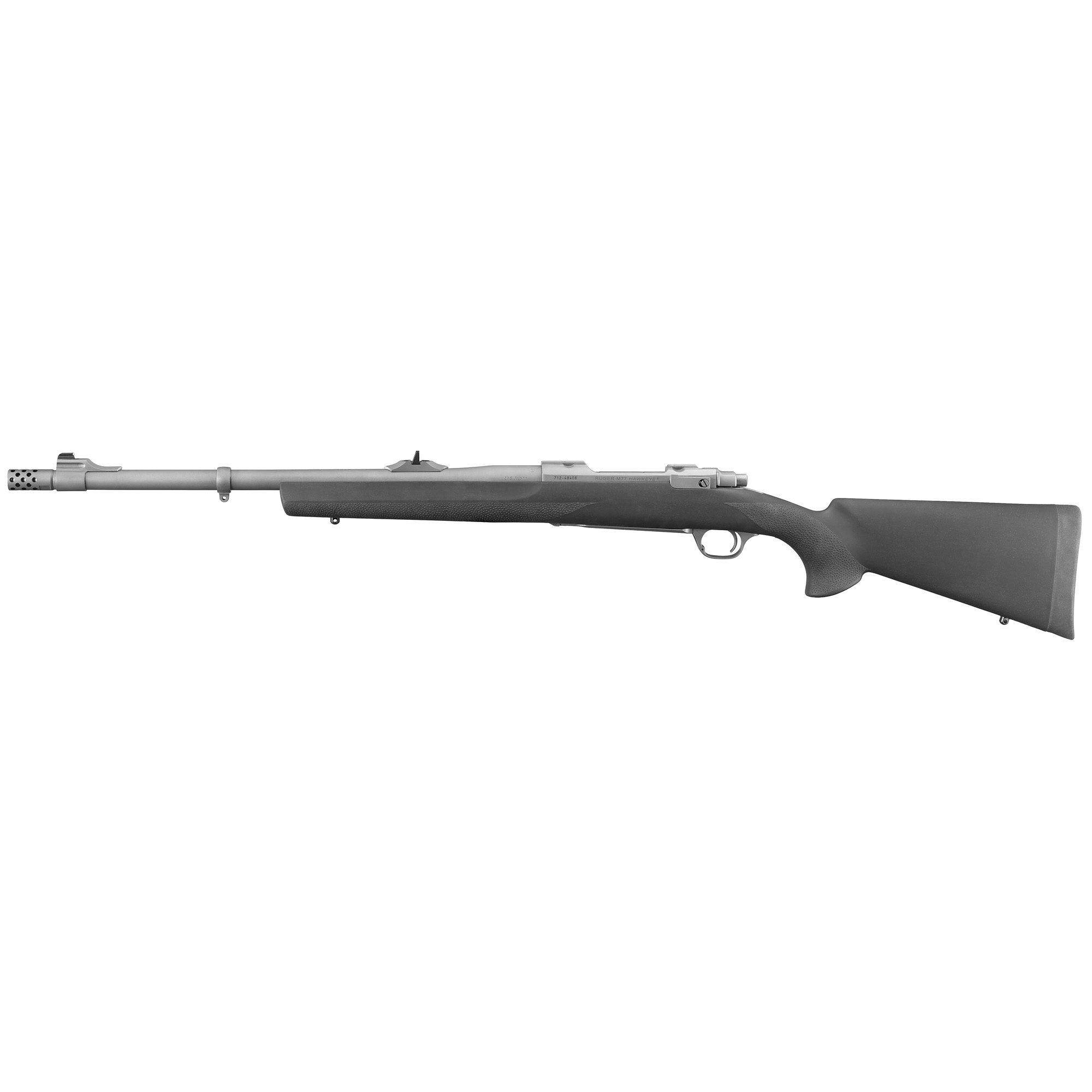 Ruger Hawkeye Alaskan 375 Ruger 20 in Stainless Steel Black Hogue 3 Round
