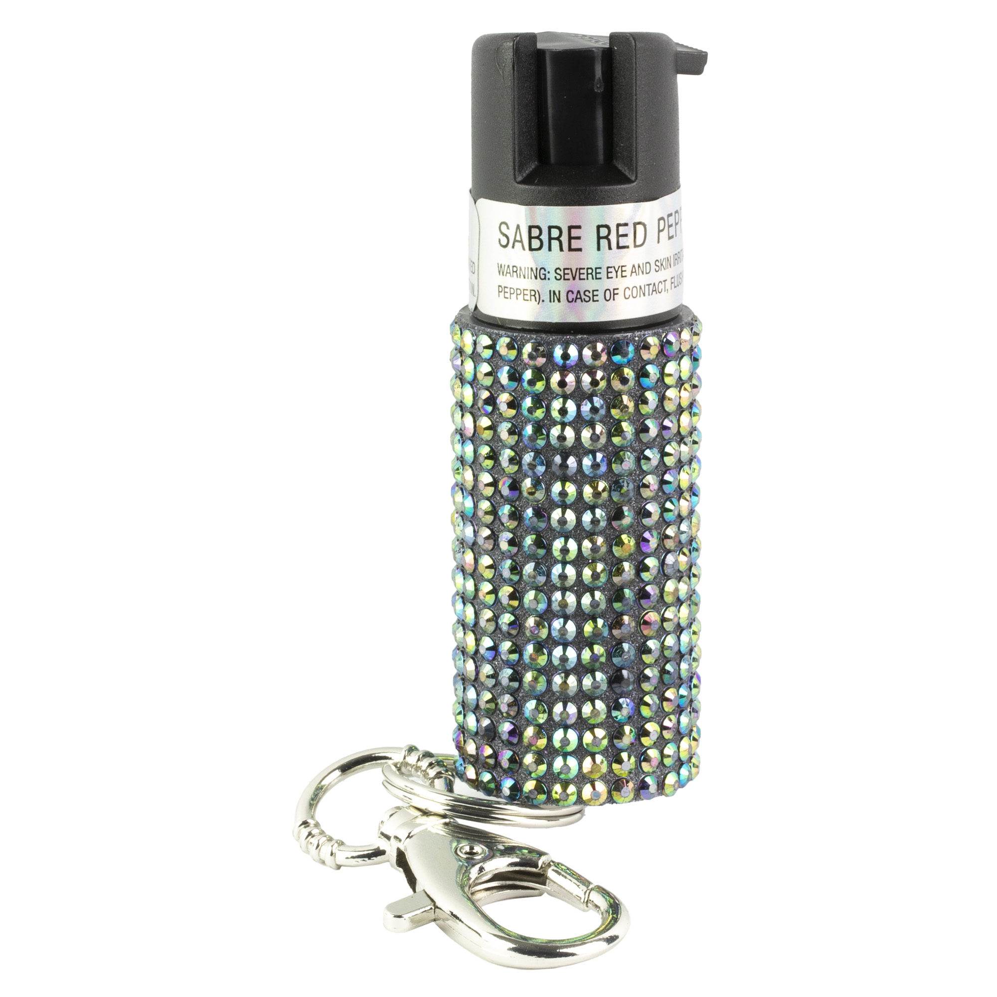 Sabre Jeweled Pepper Spray with Key Ring Black