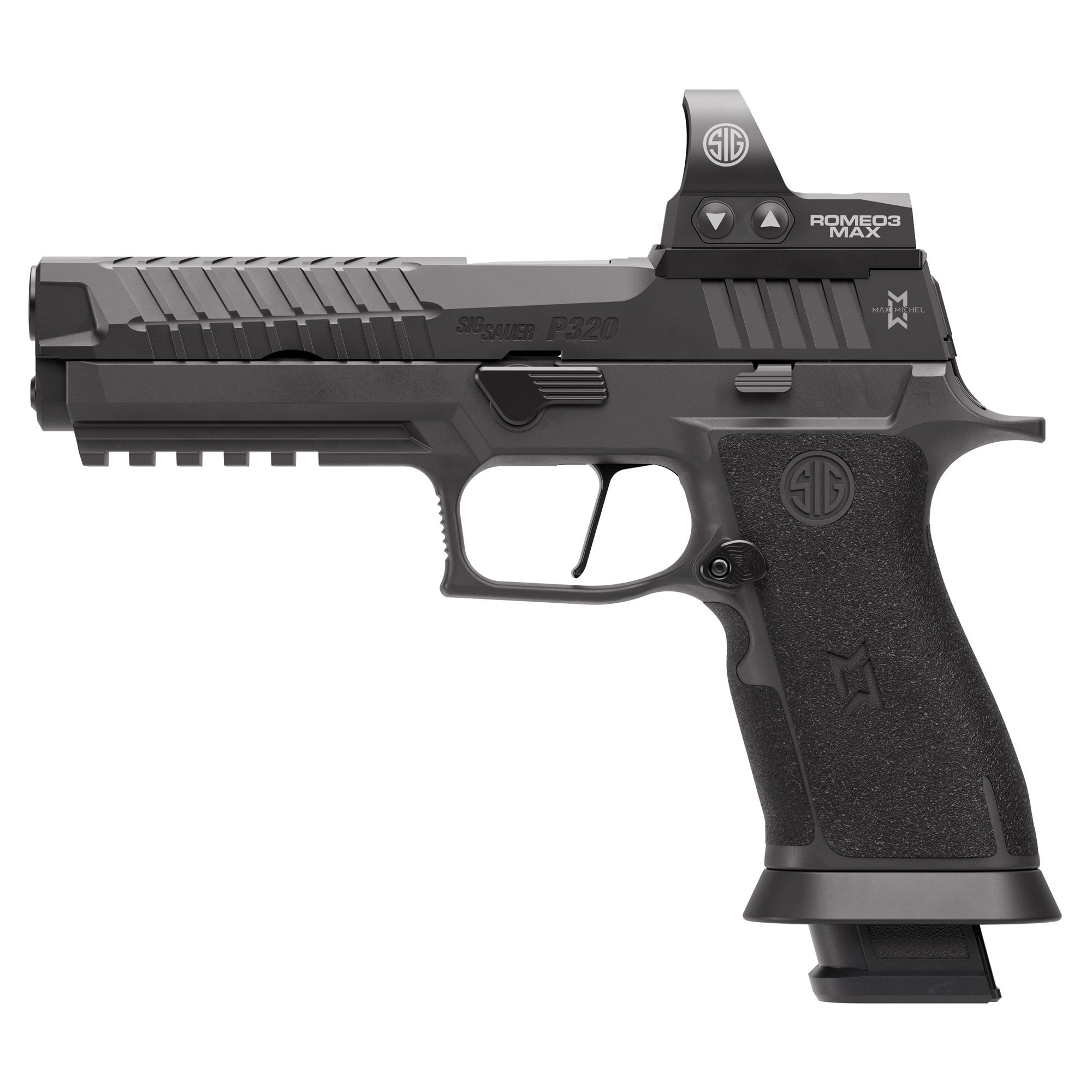 Sig Sauer P320-Max 2.0 Handgun 9mm Luger 10rd Magazines(4) 5 Barrel Romeo3 Max 6 MOA - Sig Sauer - 9MM LUGERManufacturer