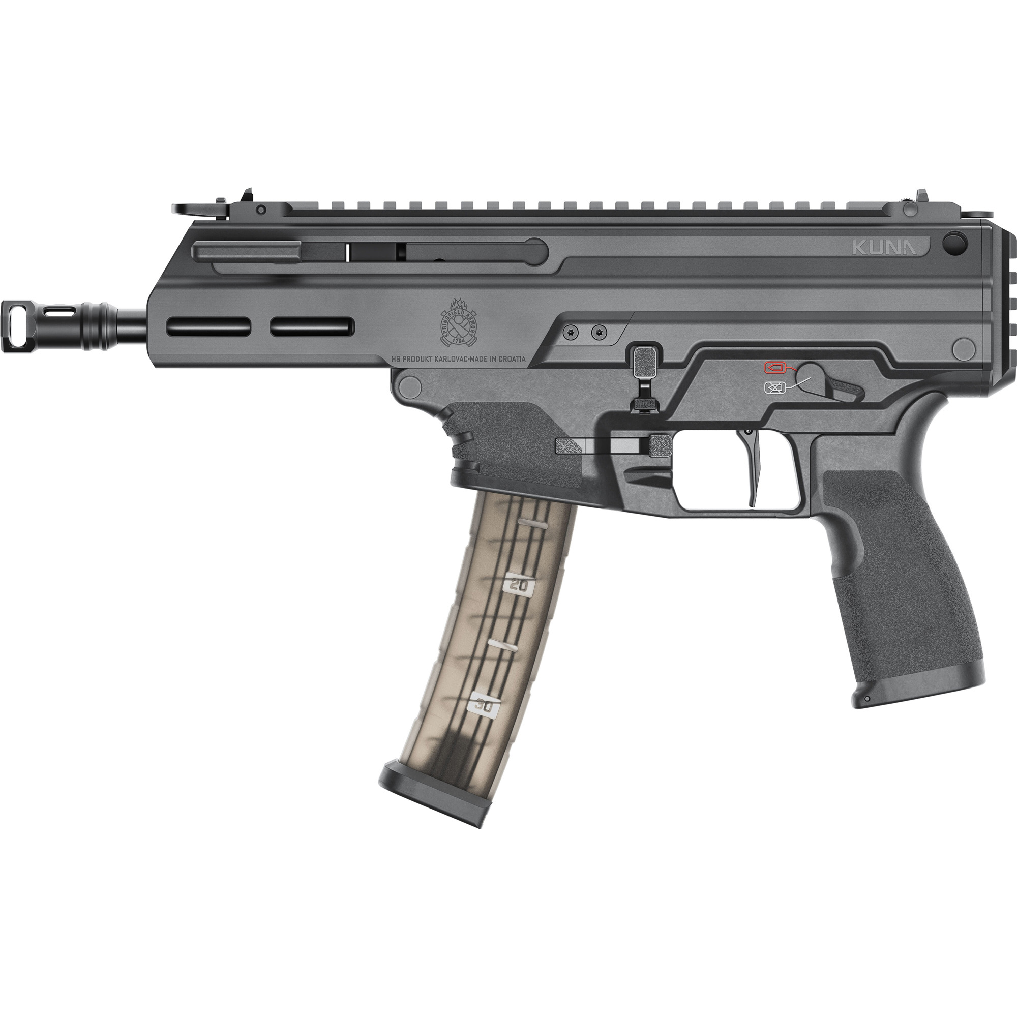 Springfield Armory KN9069B Kuna 9mm 6" Melonite Handgun, 30-Round Mag