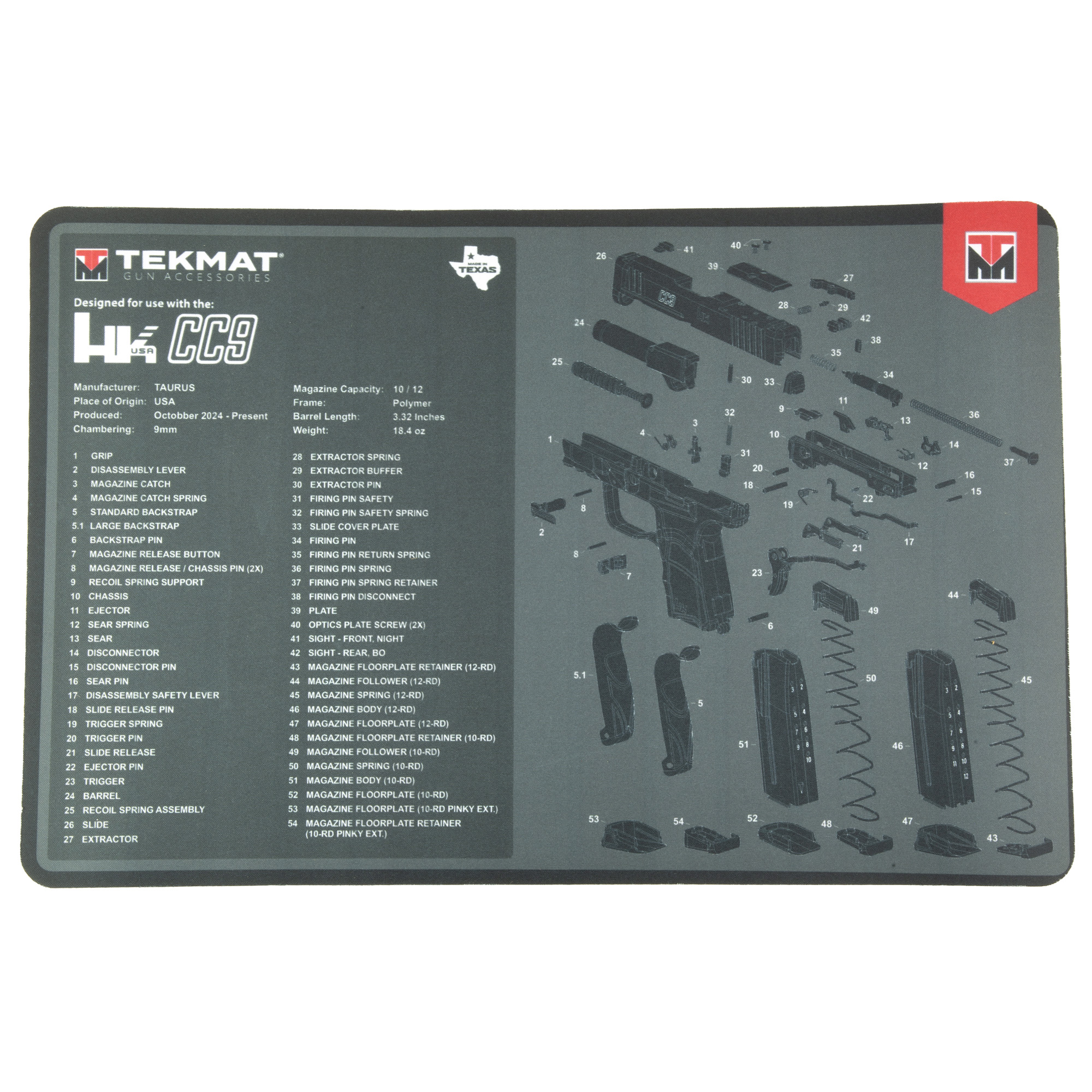 TekMat Tekmat for HK CC9 Cleaning Mat Black