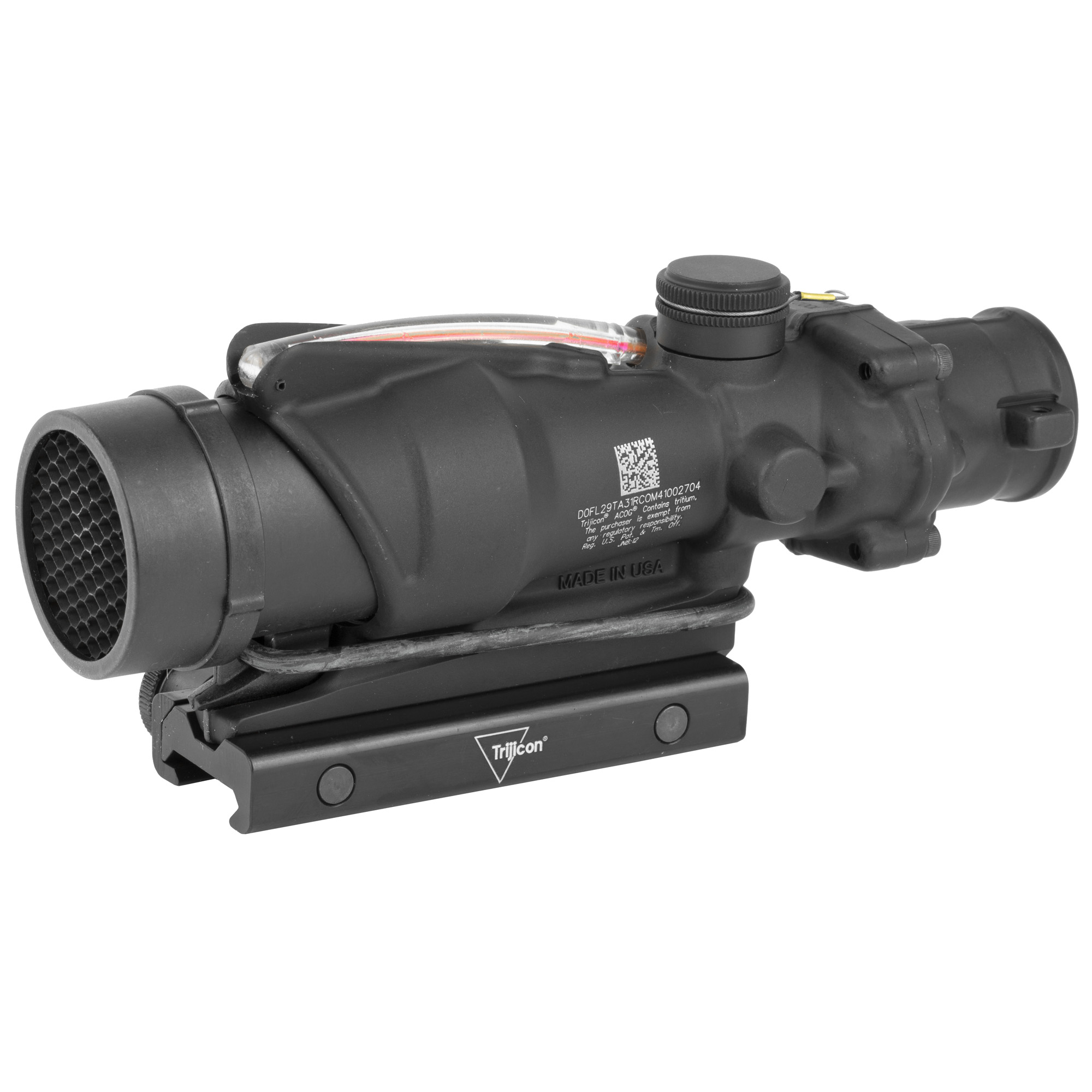 Trijicon ACOG 4x32mm Red Chevron Illuminated Rifle Scope, M16 Family Use, Dual Illumination, Waterproof, Shock-Resistant