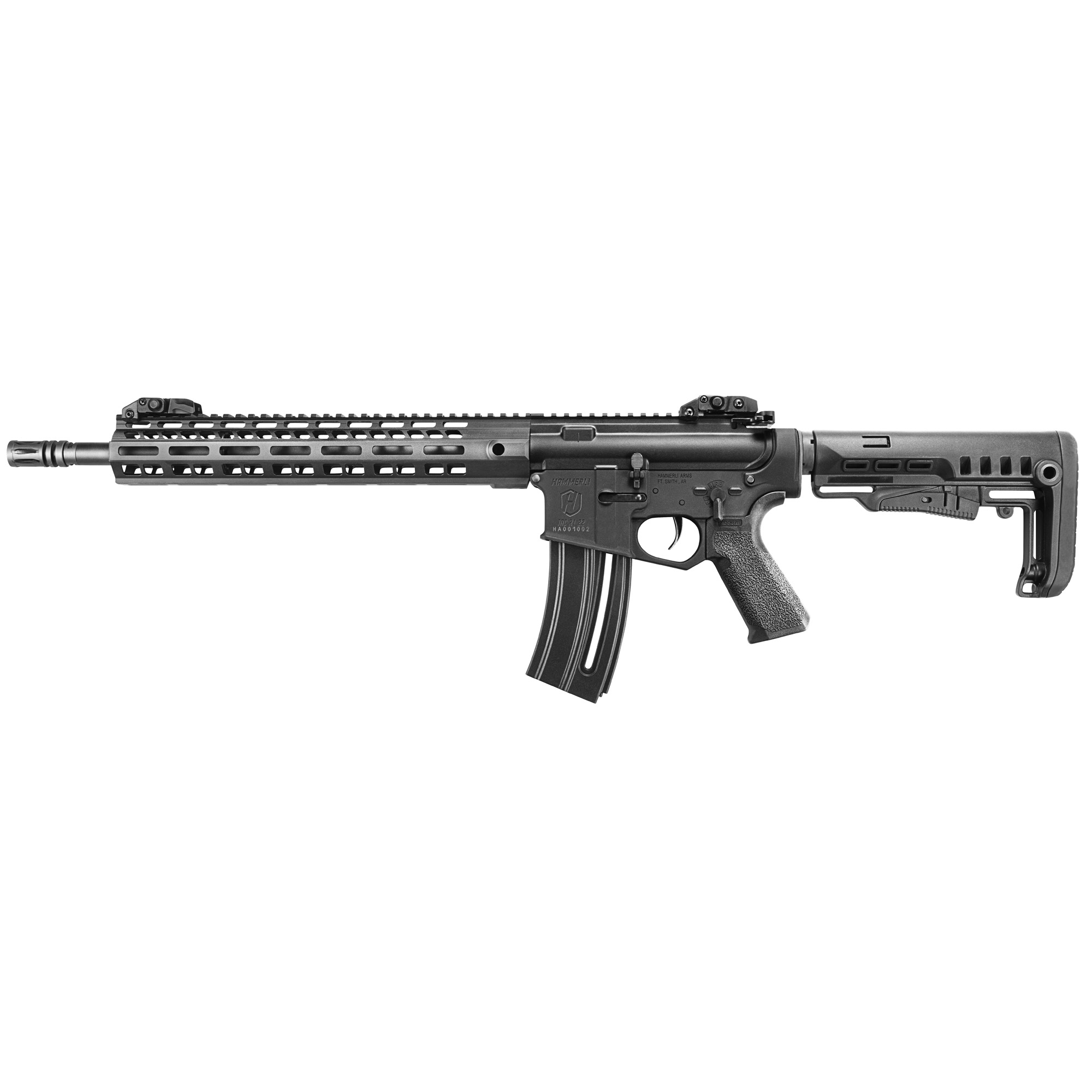 Hammerli Arms Tac R1 22LR Semi-Automatic Rifle: Matte Black, 16.1" Barrel, 20+1 Capacity, M-LOK Handguard, Ambidextrous Safety, Adjustable Stock
