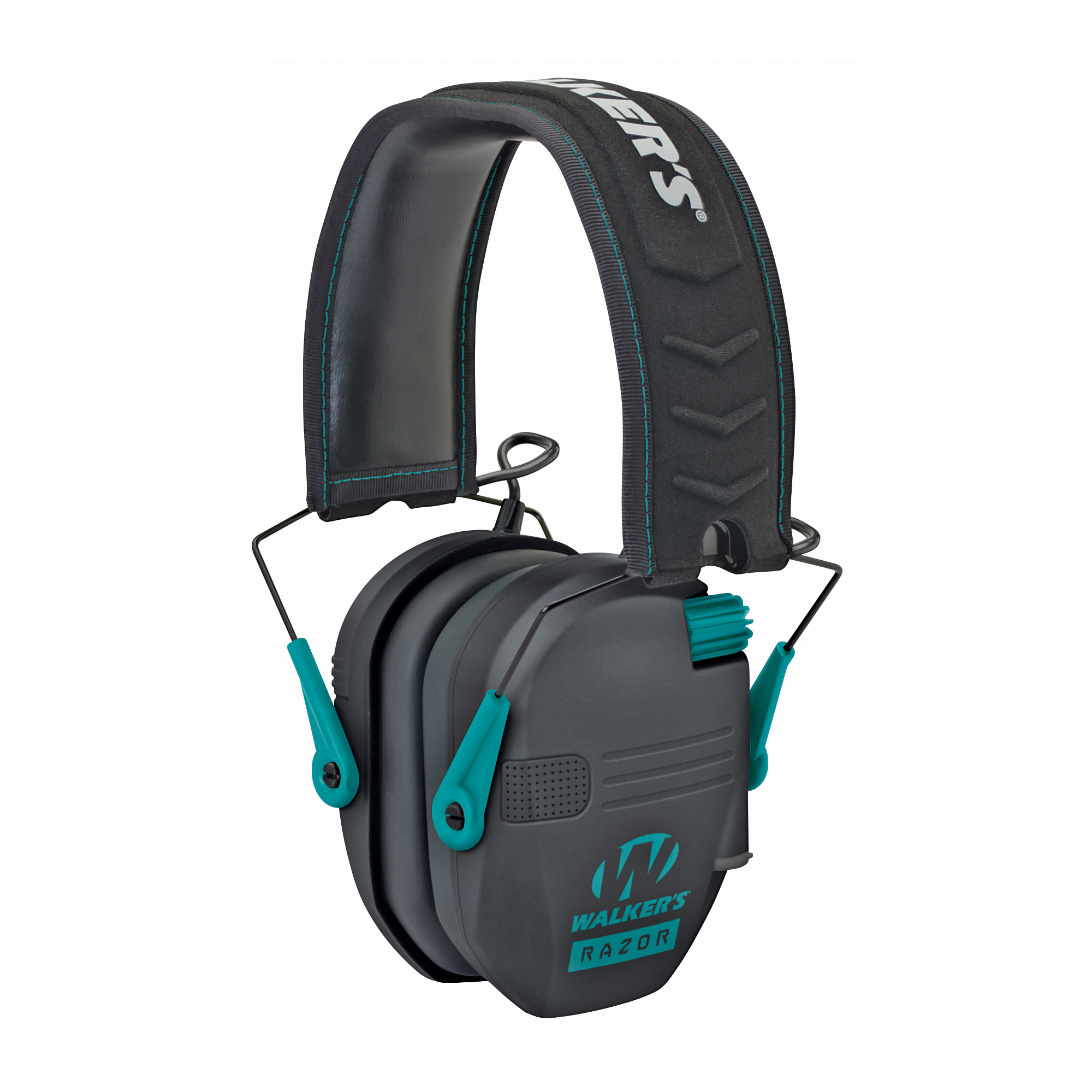 GSM Walkers Razor Slim Shooter Folding Electronic Muffs Teal - Walker's - BLACK
