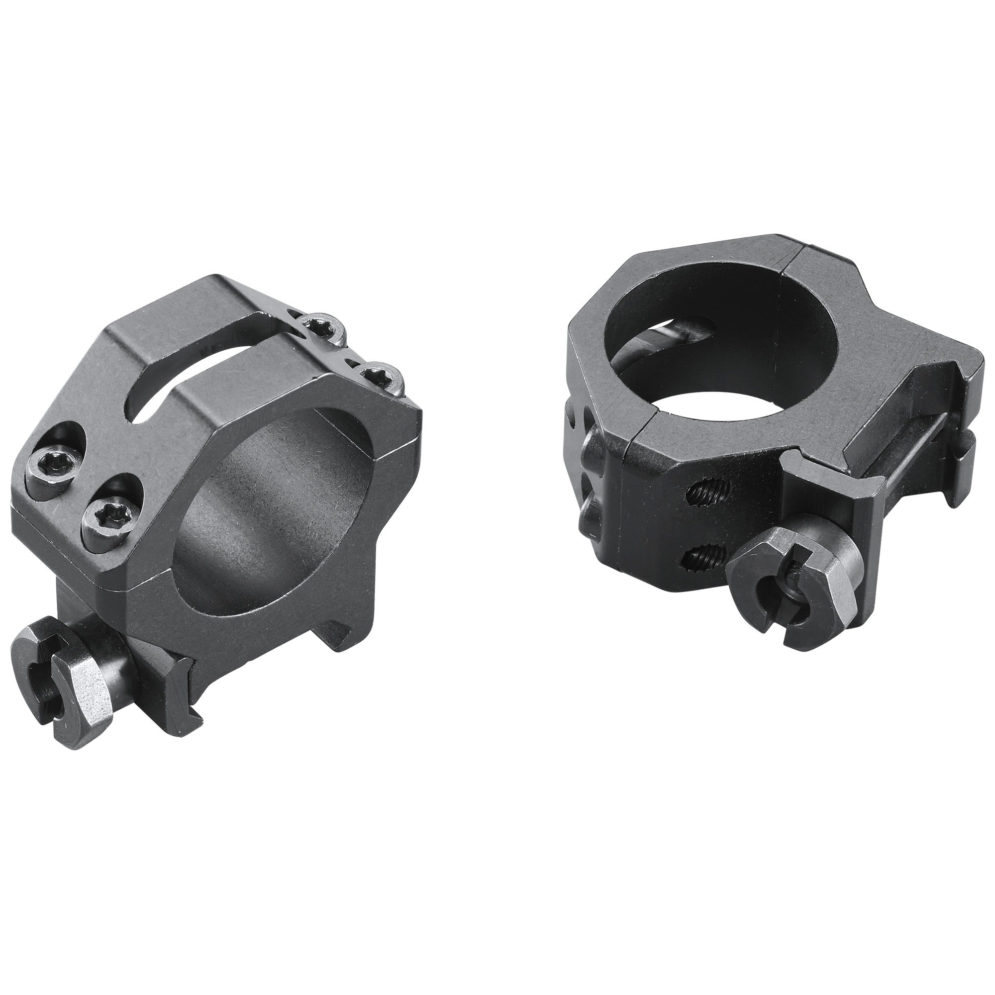 Weaver 48360 1 in Medium Four Hole Rings Matte Black Aluminum