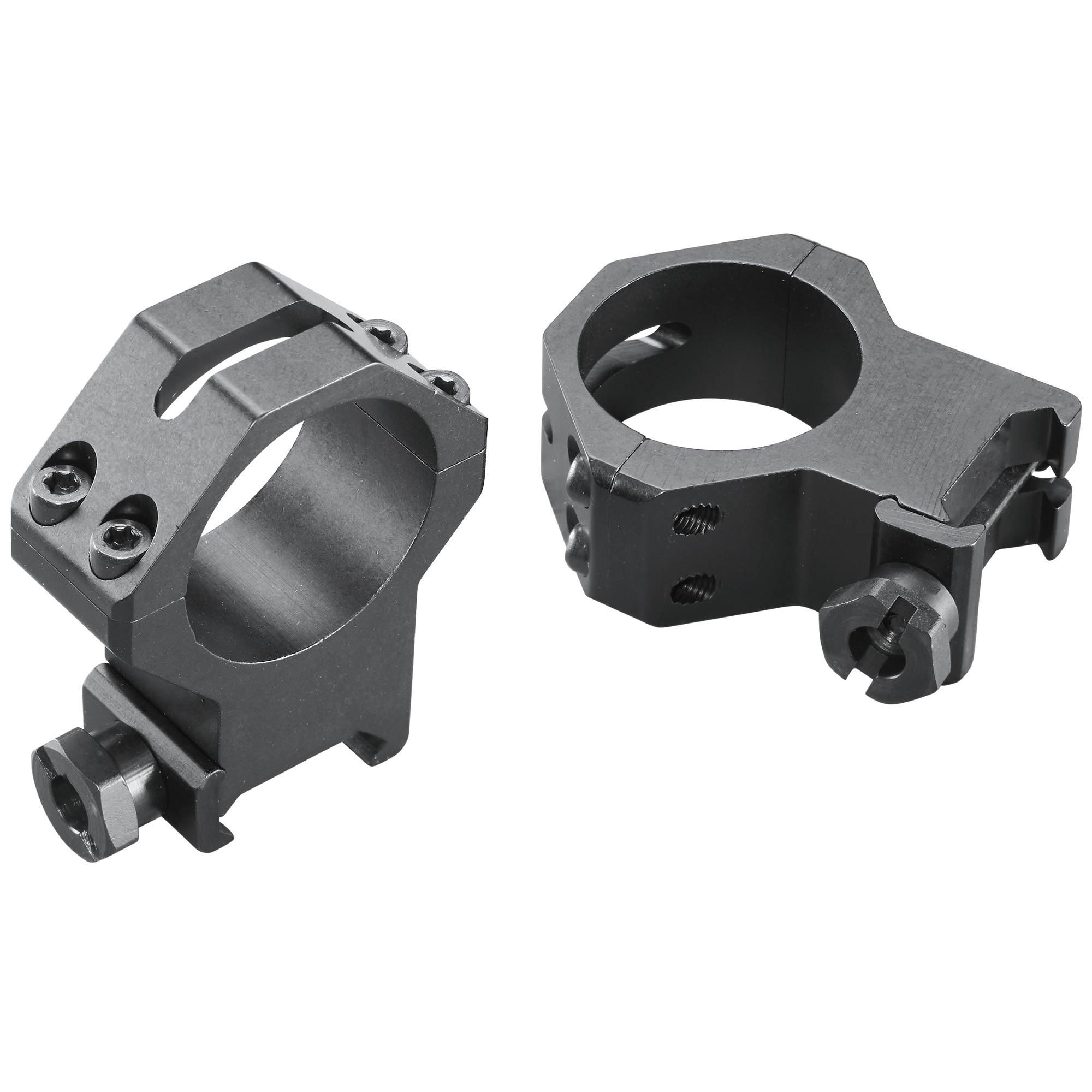 Weaver Mounts Skeleton Rings Scope Ring Set Black Anodized Aluminum 30mm Tube Extra High Four Hole